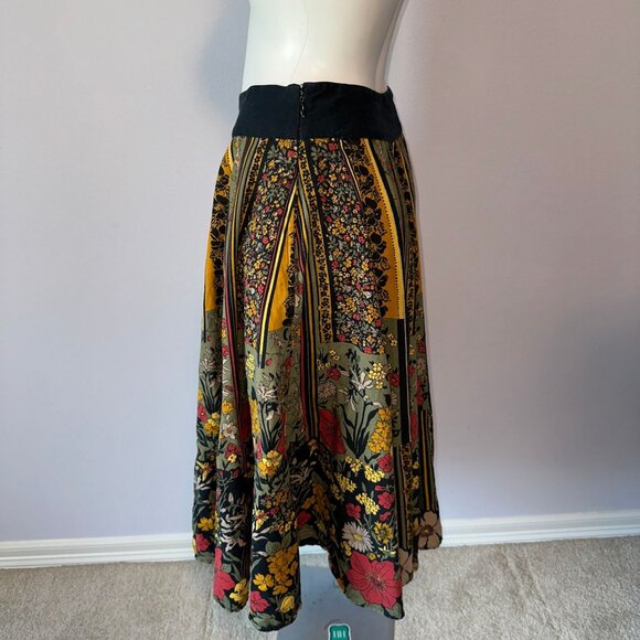 Y2k Anthropologie Viola Bohemian Floral A-Line Skirt Whimsygoth Size 2 India - Picture 6 of 6
